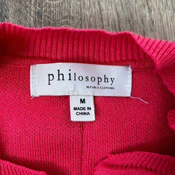 Anthro Philosophy Berry Pin Tuck Pleat Cardigan Sz M - Picture 7 of 12